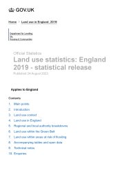 Land use statistics: England 2019 - statistical release