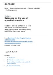 Guidance on the use of remediation orders