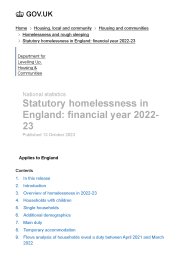 Statutory homelessness in England: financial year 2022-23