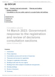 14 March 2023: Government response to the registration and review of decisions consultation sections