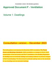 Approved Document F - Ventilation. Volume 1: Dwellings: consultation version - December 2023