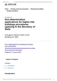 Non-determination applications for higher-risk buildings procedures: applying to the Secretary of State