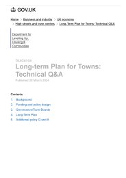 Long-term plan for towns: technical Q and A