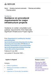 Guidance on procedural requirements for major infrastructure projects