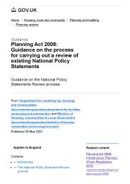 Planning Act 2008: guidance on the process for carrying out a review of existing National Policy Statements