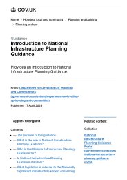 Introduction to National Infrastructure Planning Guidance