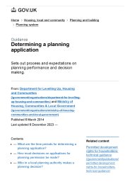 Determining a planning application