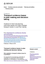 Transport evidence bases in plan making and decision taking
