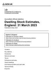 Dwelling stock estimates, England: 31 March 2023