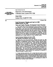 Local government, planning and land act 1980: Health services act 1980: town and country planning: development control functions (Valid in Wales only)