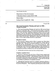 Local government, planning and land act 1980 - various provisions
