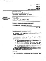 Controlled waste (registration of carriers and seizure of vehicles) regulations 1991