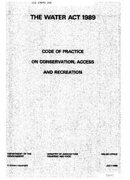 Water act 1989. Code of practice on conservation, access and recreation