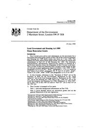Local government and housing act 1989: Housing renovation grants