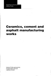 Ceramics, cement and asphalt manufacturing works