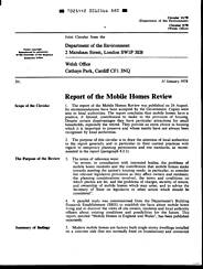 Report of the Mobile Homes Review (Valid in Wales only)
