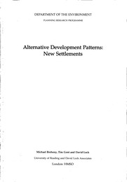 Alternative development patterns: new settlements