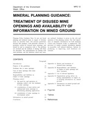 Treatment of disused mine openings and availability of information on mined ground (Valid in Wales only)