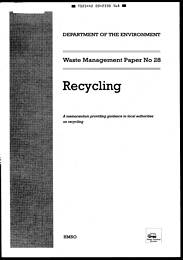 Recycling: a memorandum providing guidance to local authorities on recycling