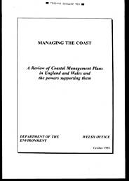 Managing the coast: a review of coastal management plans in England and Wales and the powers supporting them