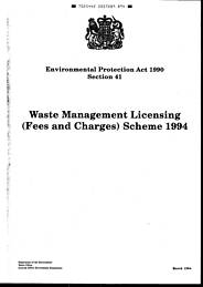 Environmental protection act 1990 section 41: waste management licensing (fees and charges) scheme 1994
