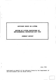 Review of litter provisions of Environmental Protection Act 1990: summary report