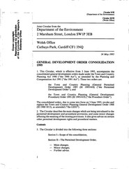 General development order consolidation 1995 (Valid in Wales only)