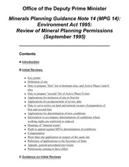 Environment Act 1995: review of mineral planning permissions (Valid in Wales only)