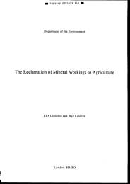 Reclamation of mineral workings to agriculture