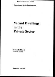 Vacant dwellings in the private sector