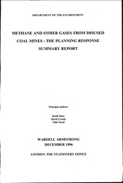 Methane and other gases from disused coal mines: the planning response. Summary report