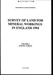 Survey of land for mineral workings in England 1994. Volume 2: survey tables