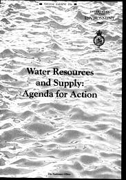 Water resources and supply: agenda for action