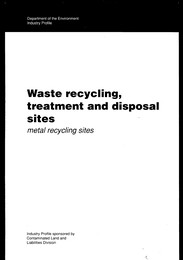Waste recycling, treatment and disposal sites: metal recycling sites