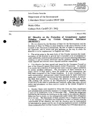 EC directive on protection of groundwater against pollution caused by certain dangerous substances (80/68/EEC) (Valid in Wales only)