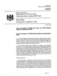 Local government, planning and land act 1980 financial objectives specifications 1994. Local government act 1988 financial objectives specifications 1994