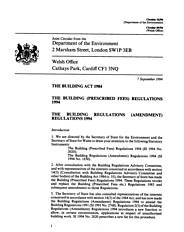Building Act 1984. Building (prescribed fees) regulations 1994. Building regulations (amendment) regulations 1994