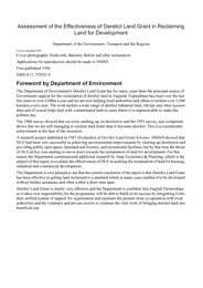 Assessment of the effectiveness of derelict land grant in reclaiming land for redevelopment
