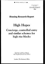 High hopes. Concierge, controlled entry and similar schemes for high rise blocks