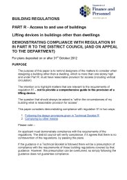 Part R - access to and use of buildings. Lifting devices in buildings other than dwellings. Demonstrating compliance with Regulation 91 in Part R to the district council (and on appeal to the Department)