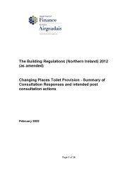 Building Regulations (Northern Ireland) 2012 (as amended). Changing places toilet provision - summary of consultation responses and intended post consultation actions