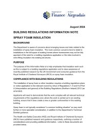 Building regulations information note - spray foam insulation