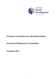 Developer contributions for affordable housing - summary of responses to consultation