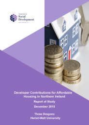 Developer contributions for affordable housing in Northern Ireland