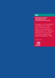 Improving payment practices in the construction industry - analysis of the consultation on proposals to amend part II of the Housing grants construction and regeneration act 1996 and Scheme for construction contracts (England and Wales) regulations 1998