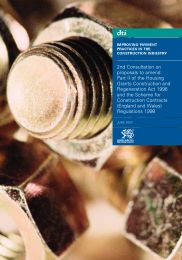 Improving payment practices in the construction industry - 2nd consultation on proposals to amend part II of the Housing grants construction and regeneration act 1996 and Scheme for construction contracts (England and Wales) regulations 1998 (consultation)