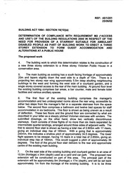 M2 (access and use) - need for provision of a stairway suitable for ambulant disabled people as part of building work to erect a three storey extension to form guest accommodation and alterations at a public house