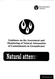 Guidance on the assessment and monitoring of natural attenuation of contaminants in groundwater