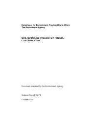 Soil guideline values for phenol contamination