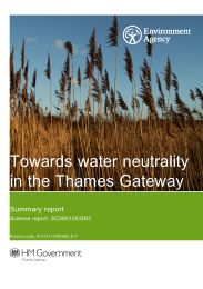 Towards water neutrality in the Thames Gateway - summary report